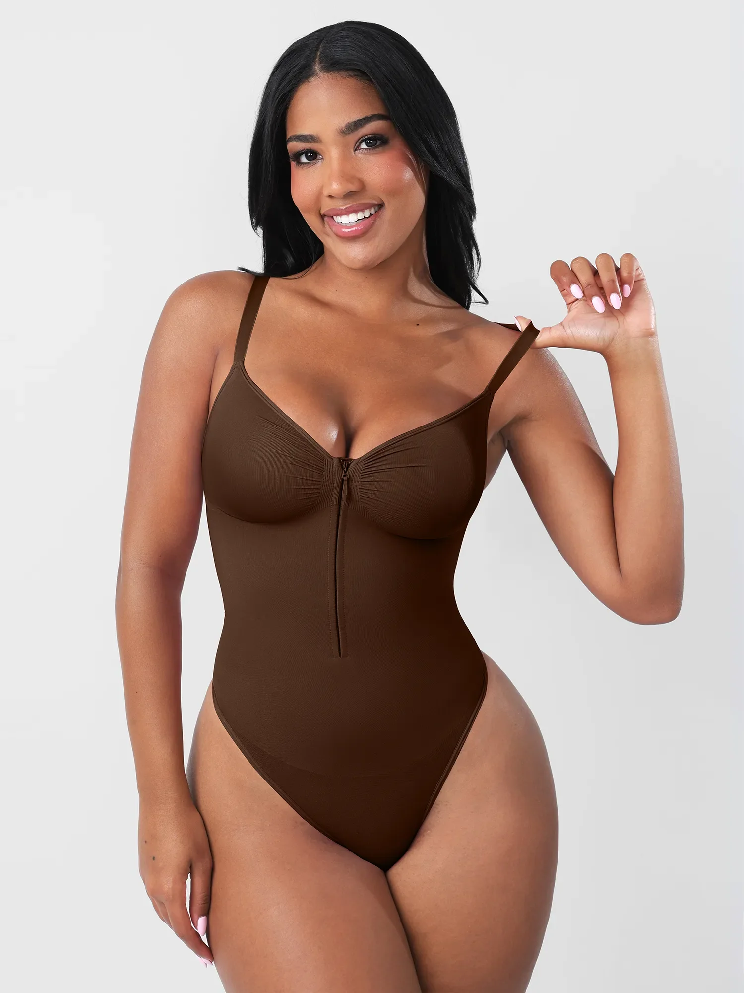 Feelingirl Seamless Tummy Control Zipper Bodysuit - Image 25