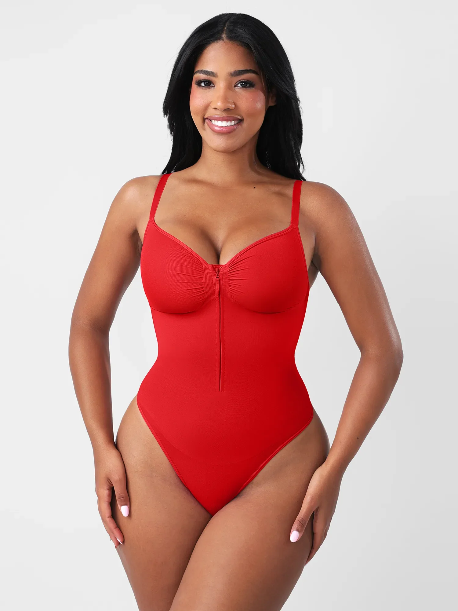 Feelingirl Seamless Tummy Control Zipper Bodysuit - Image 38