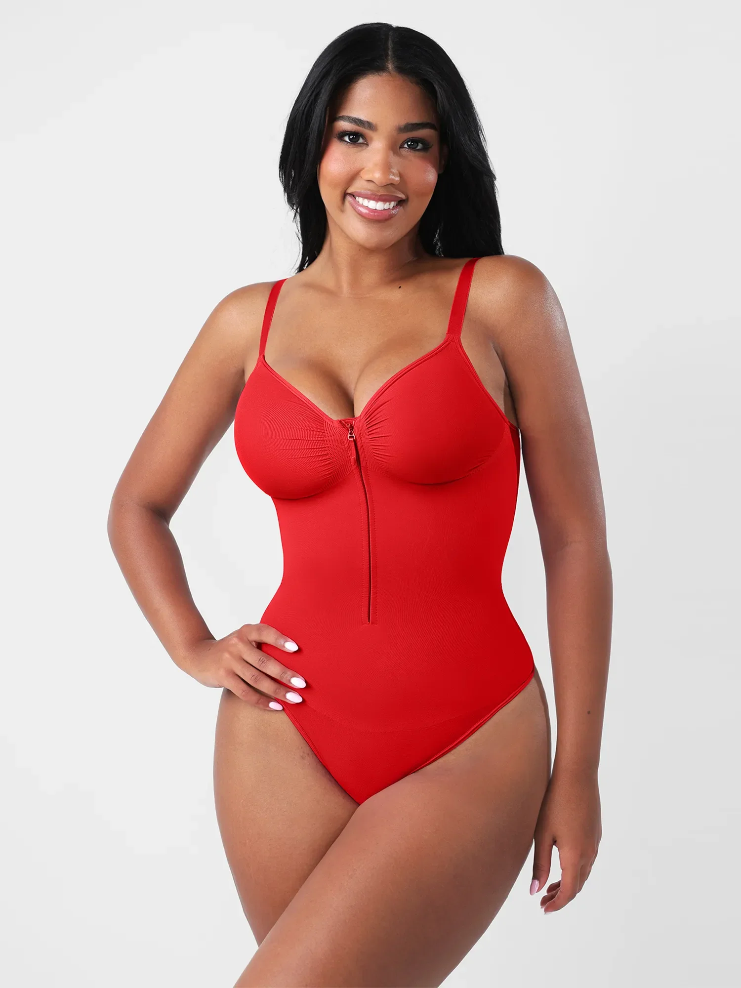 Feelingirl Seamless Tummy Control Zipper Bodysuit - Image 39