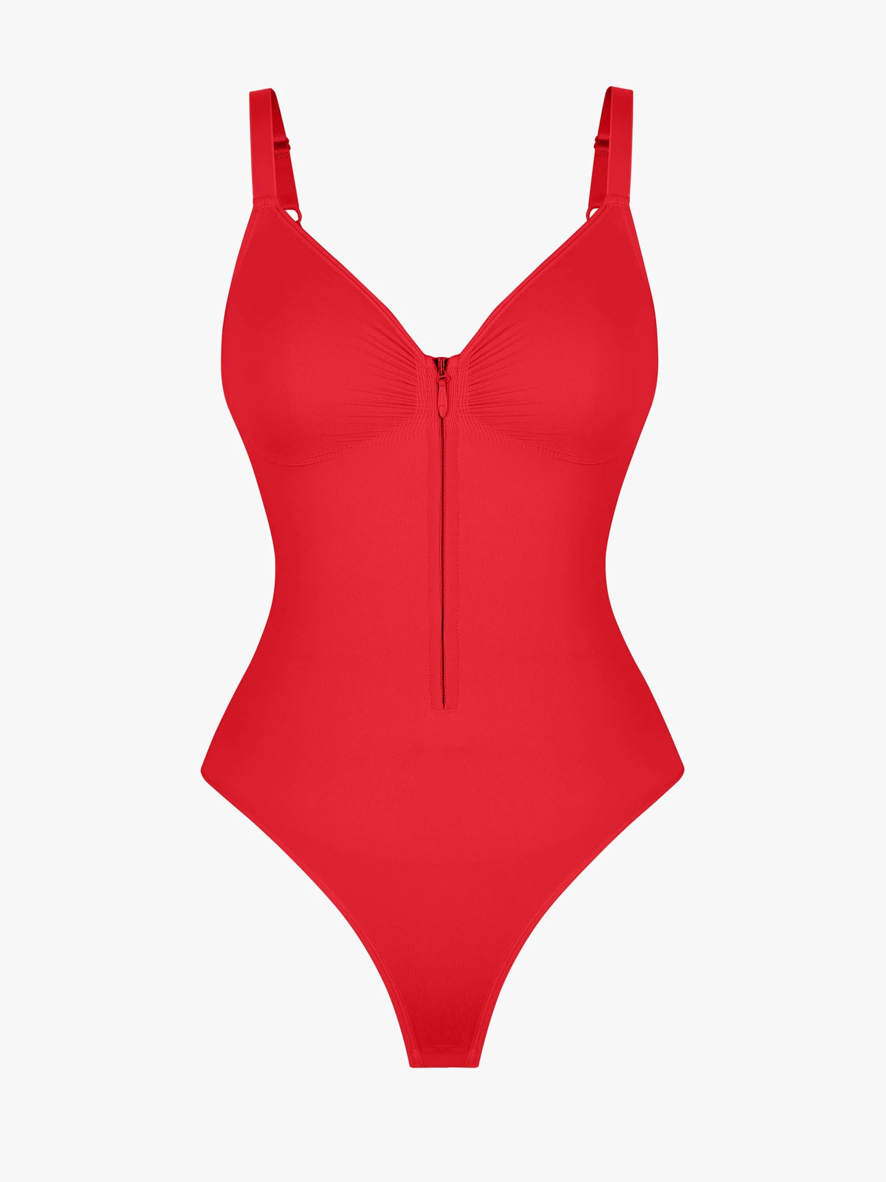 Feelingirl Tummy Control Seamless Zipper Shaping Bodysuit - Image 43