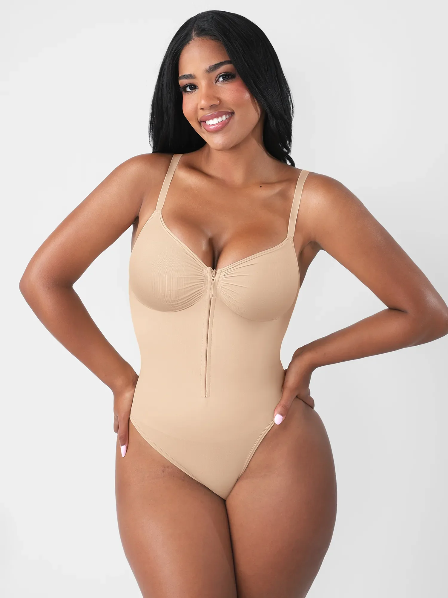 Feelingirl Seamless Tummy Control Zipper Bodysuit - Image 9