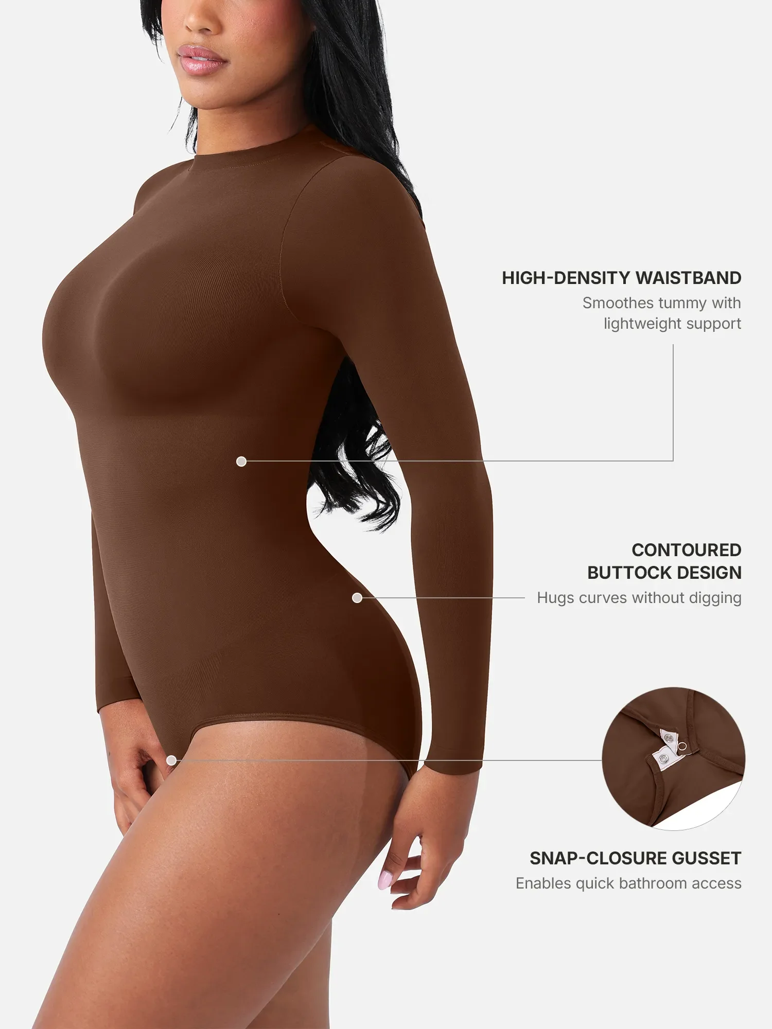 Feelingirl Seamless Ultra-Soft Crew Neck Bodysuit - Image 4