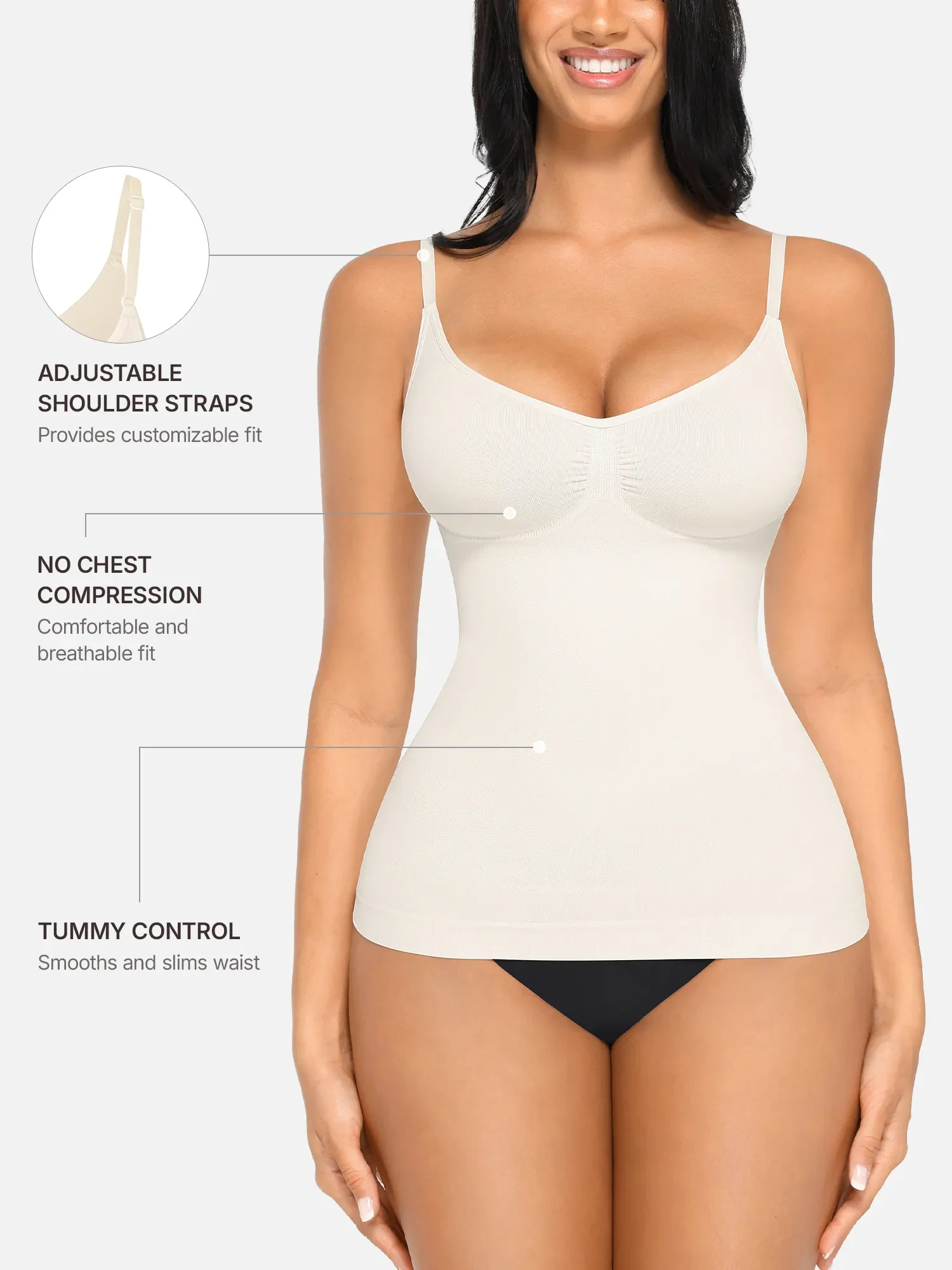 Feelingirl Bust Support Waist and Abdomen Control Shape Tank Top Vest - Image 21