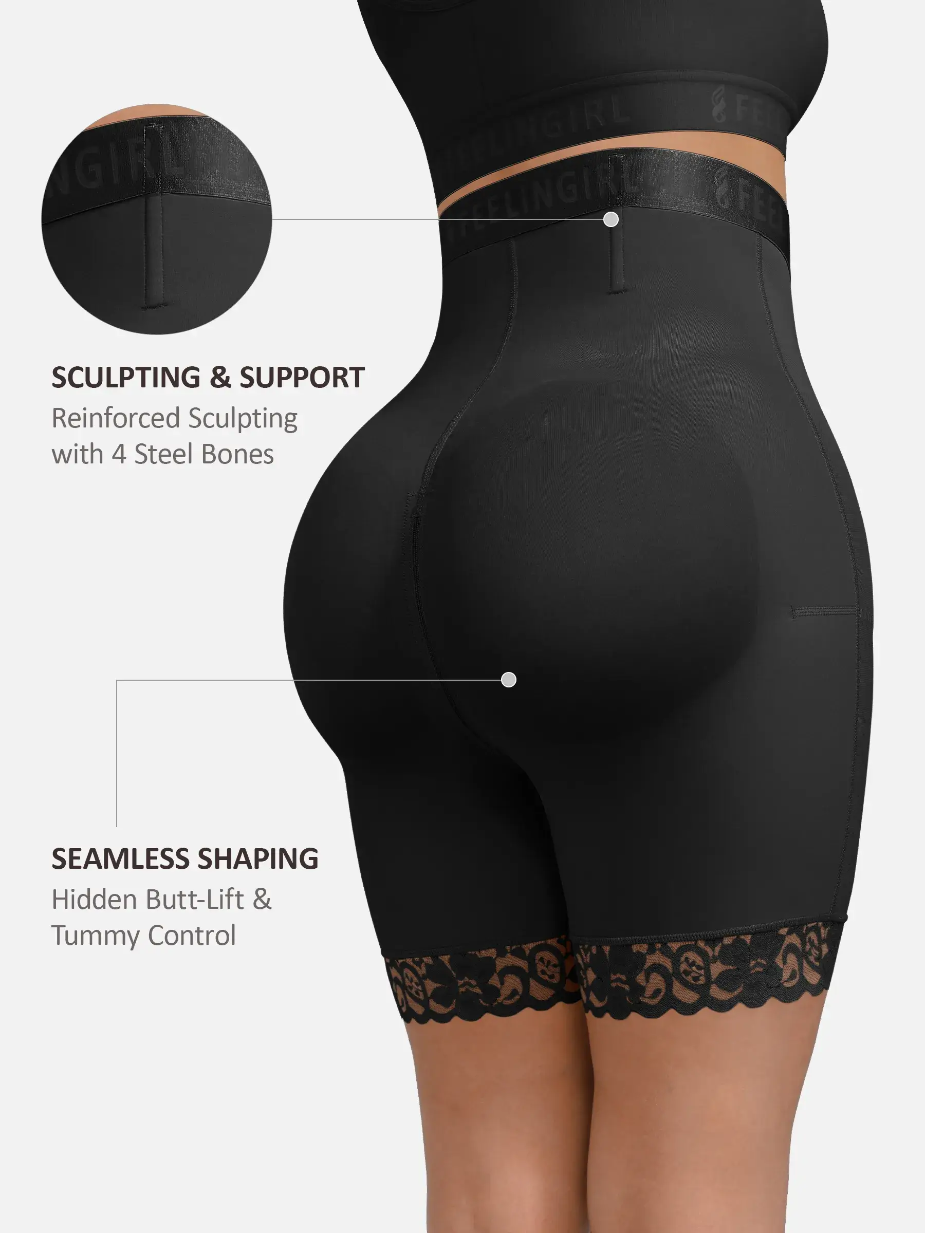 Feelingirl Steel-Boned High-Waist Shaper - Image 10