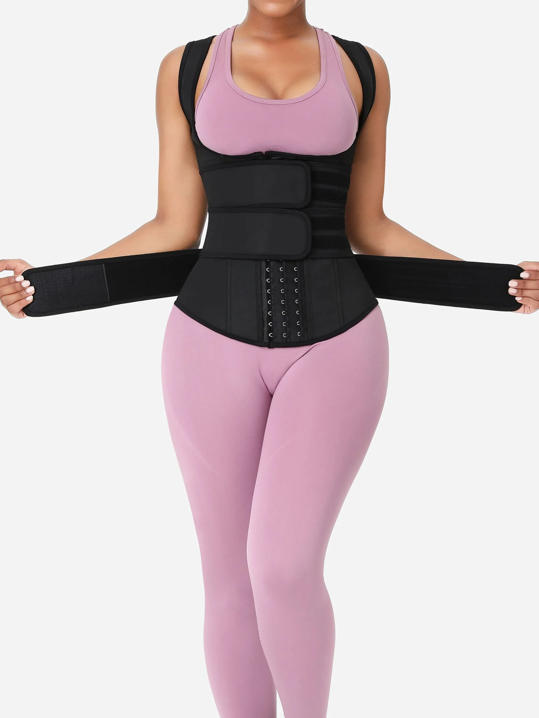Feelingirl Triple Belt Rubber Vest Sport Girdle Waist Trainer - Image 4