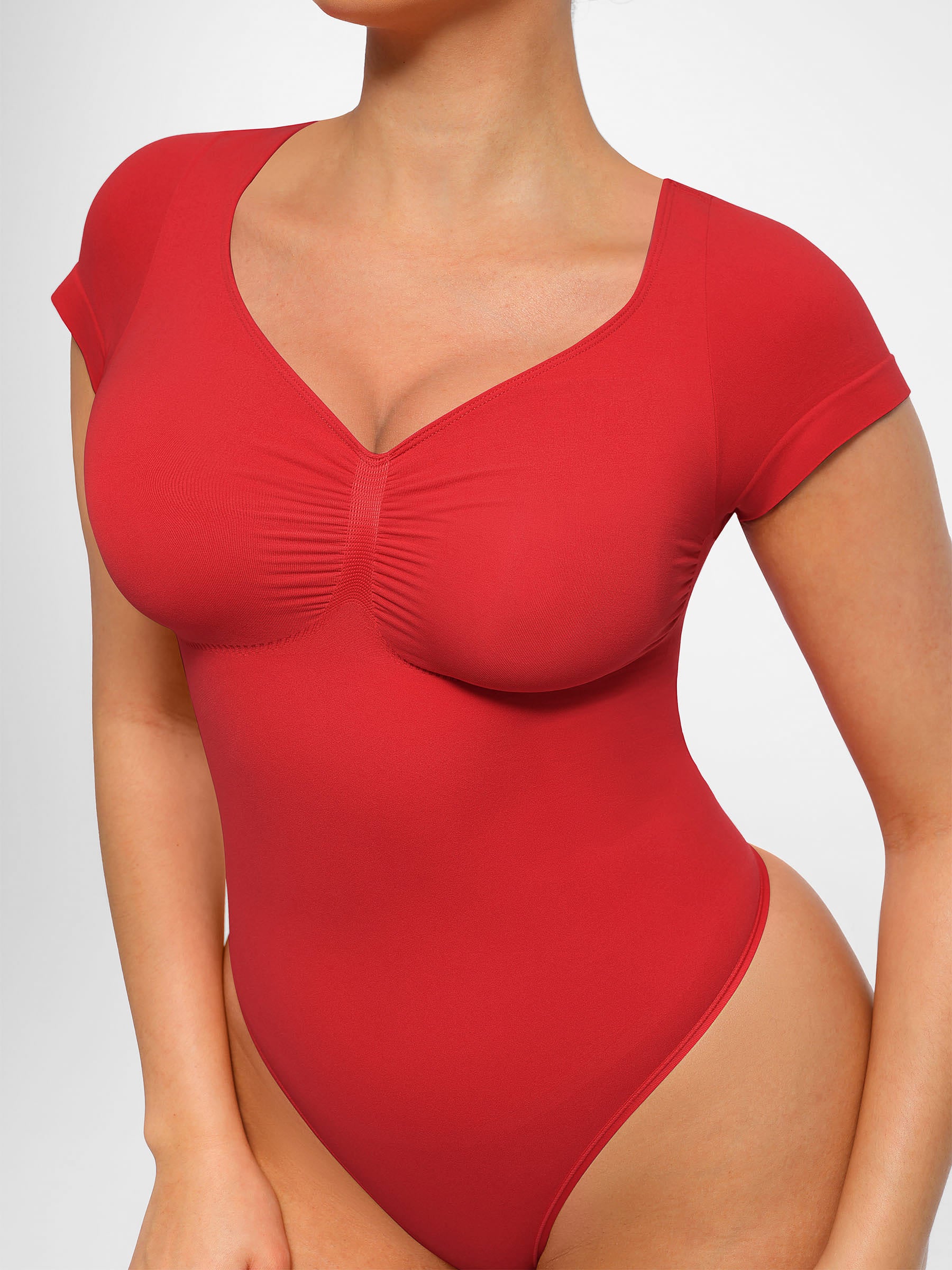 Feelingirl Tummy Control Seamless Short-Sleeve Bodysuit - Image 17