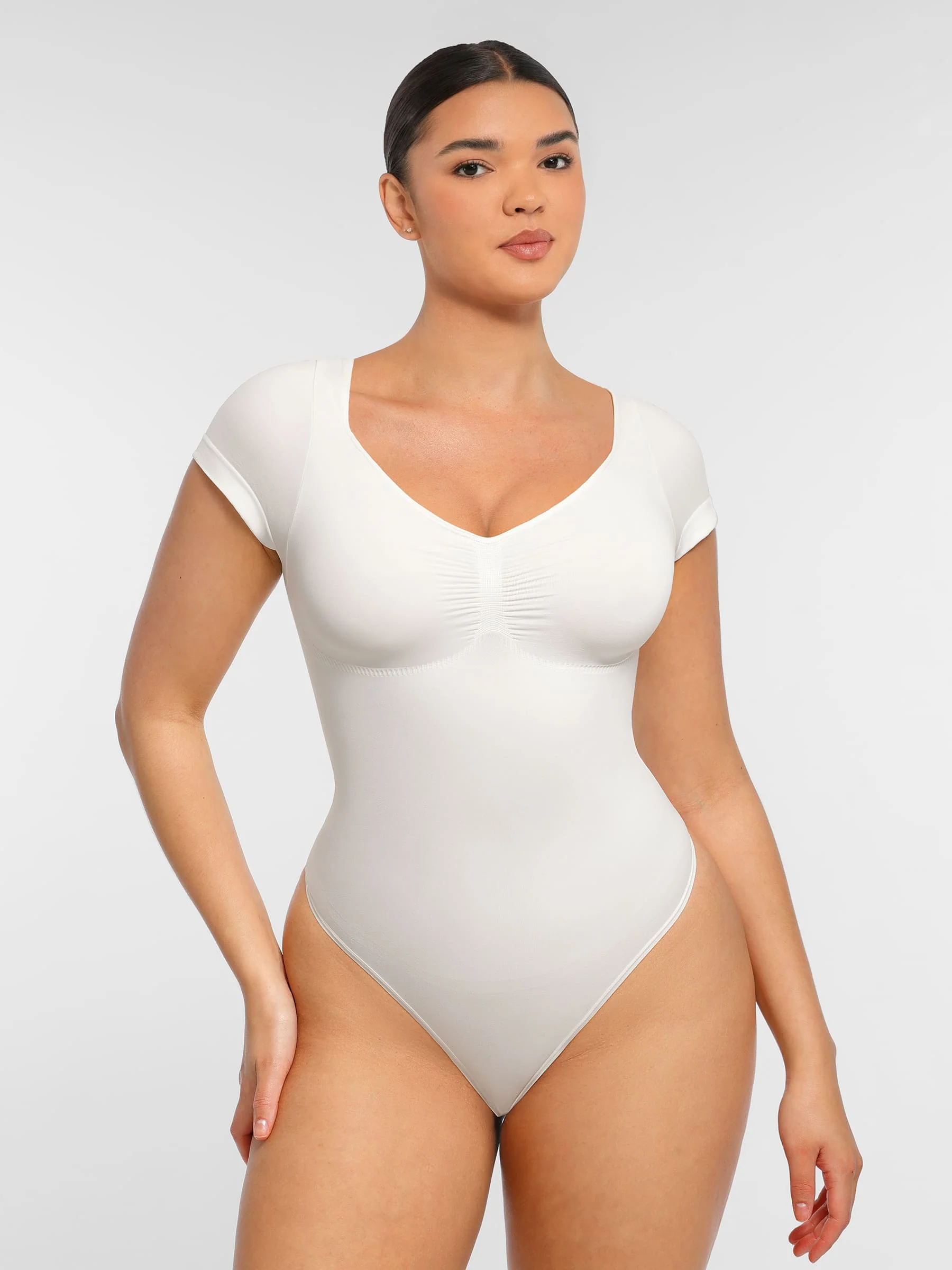 Feelingirl Tummy Control Seamless Short-Sleeve Bodysuit - Image 19