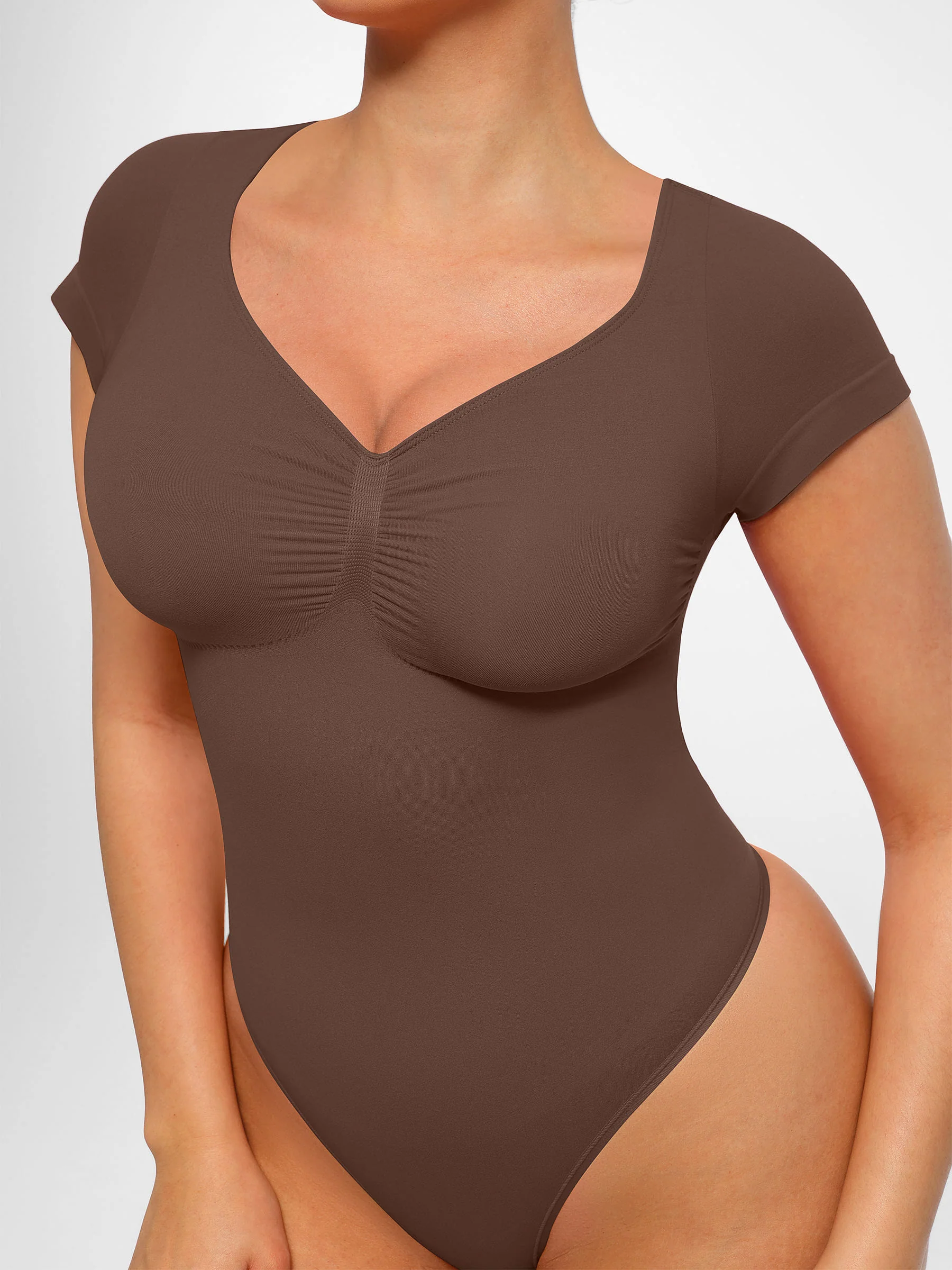 Feelingirl Tummy Control Seamless Short-Sleeve Bodysuit - Image 35
