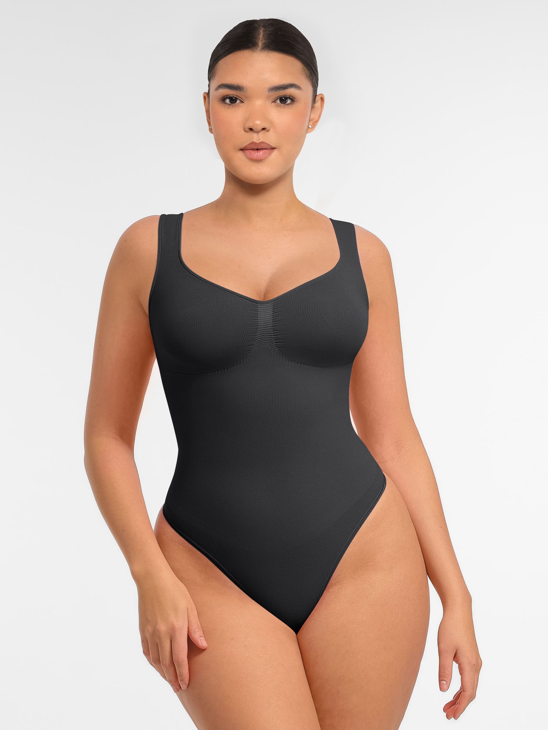 Feelingirl Tummy Control Seamless Wide Strap Bodysuit - Image 8