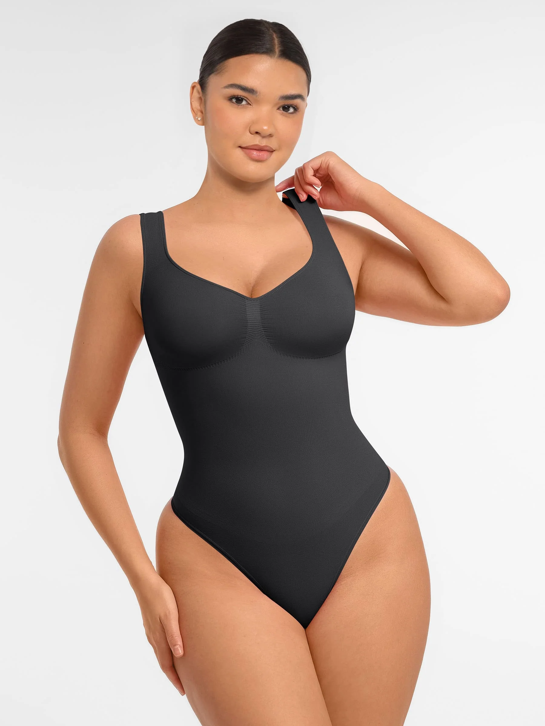 Feelingirl Tummy Control Seamless Wide Strap Bodysuit - Image 9