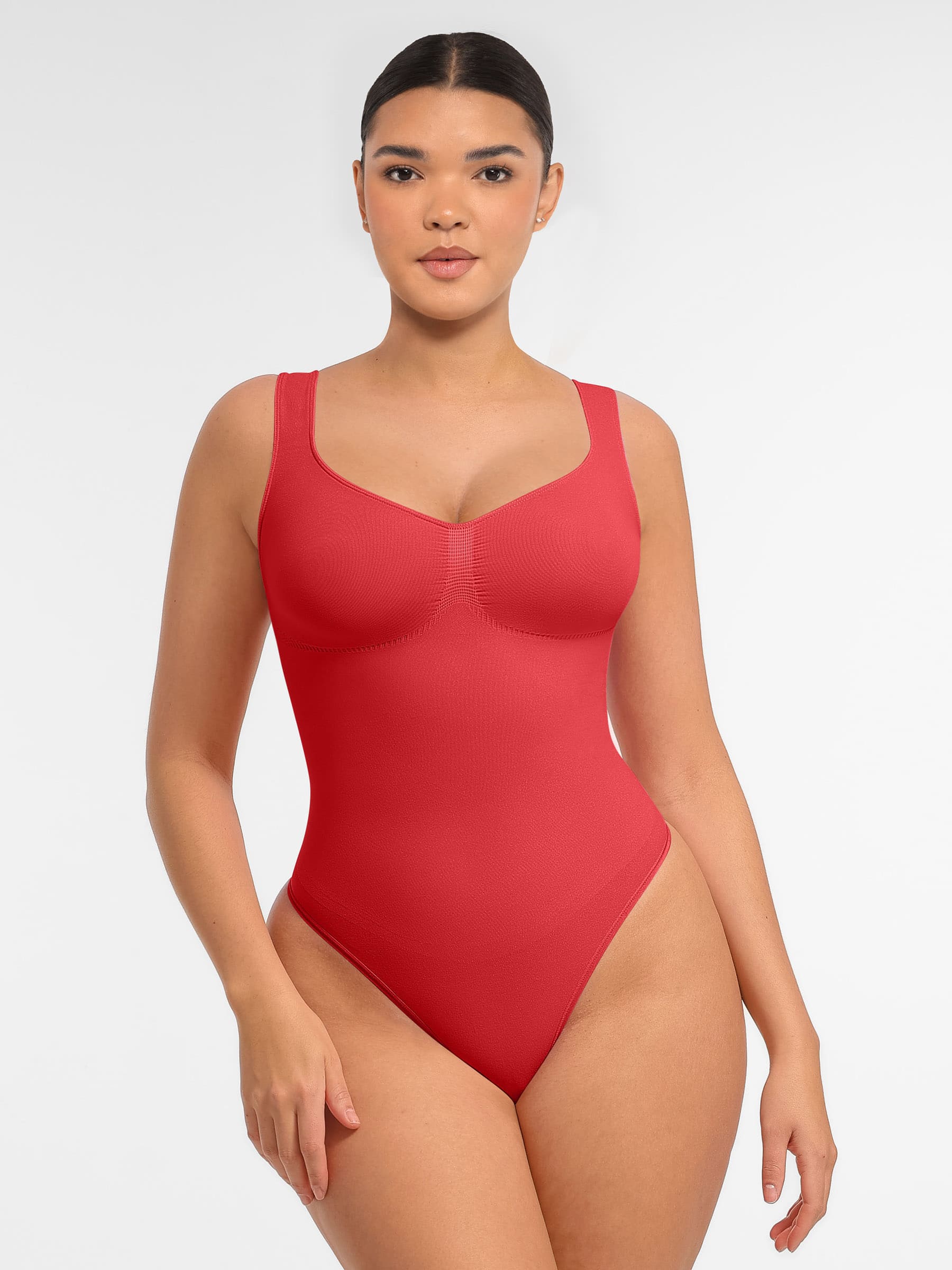Feelingirl Tummy Control Seamless Wide Strap Bodysuit - Image 20