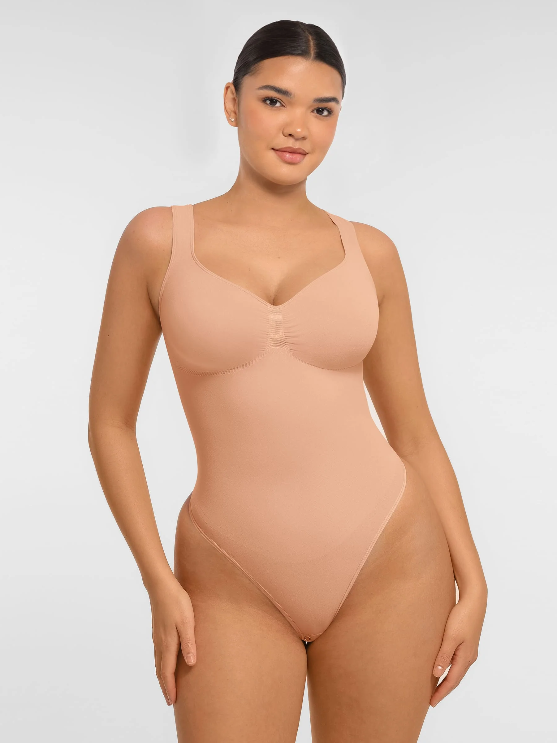 Feelingirl Tummy Control Seamless Wide Strap Bodysuit - Image 26