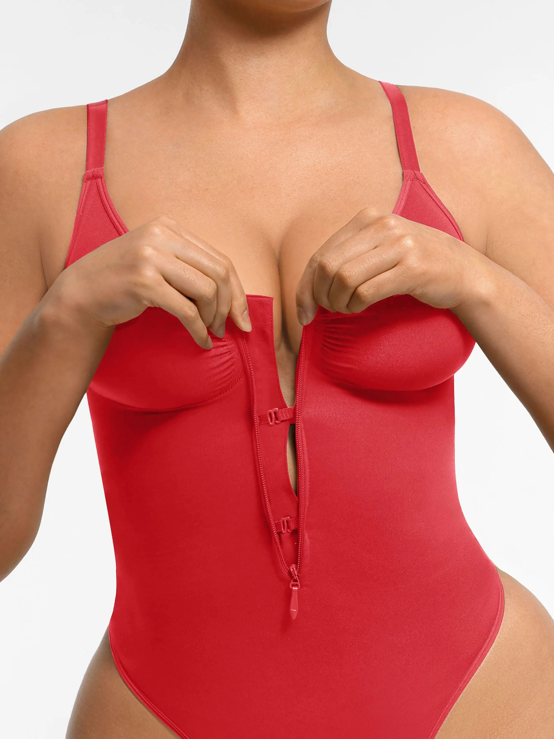 Feelingirl Tummy Control Seamless Zipper Shaping Bodysuit - Image 40