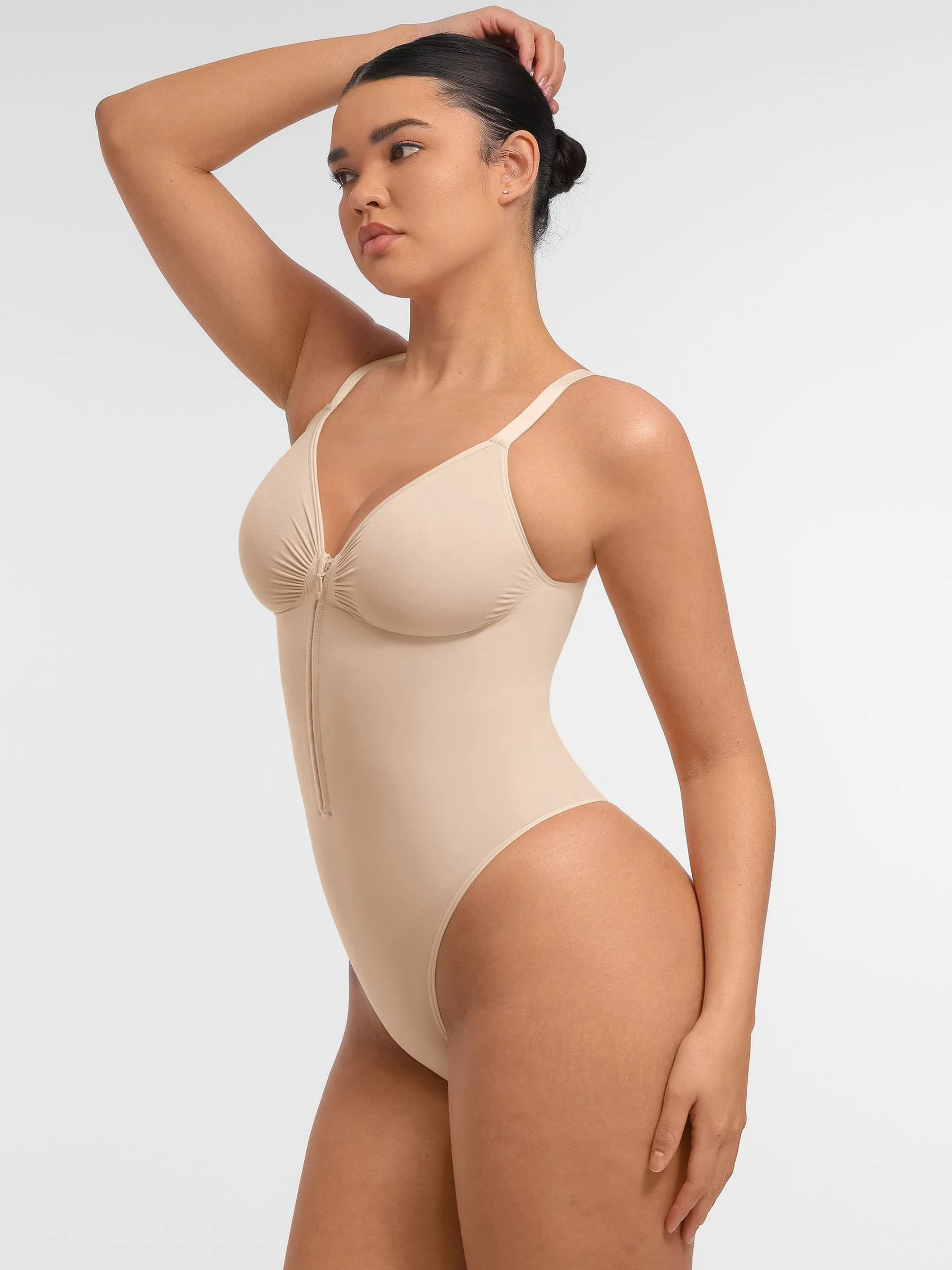 Feelingirl Tummy Control Seamless Zipper Shaping Bodysuit - Image 14