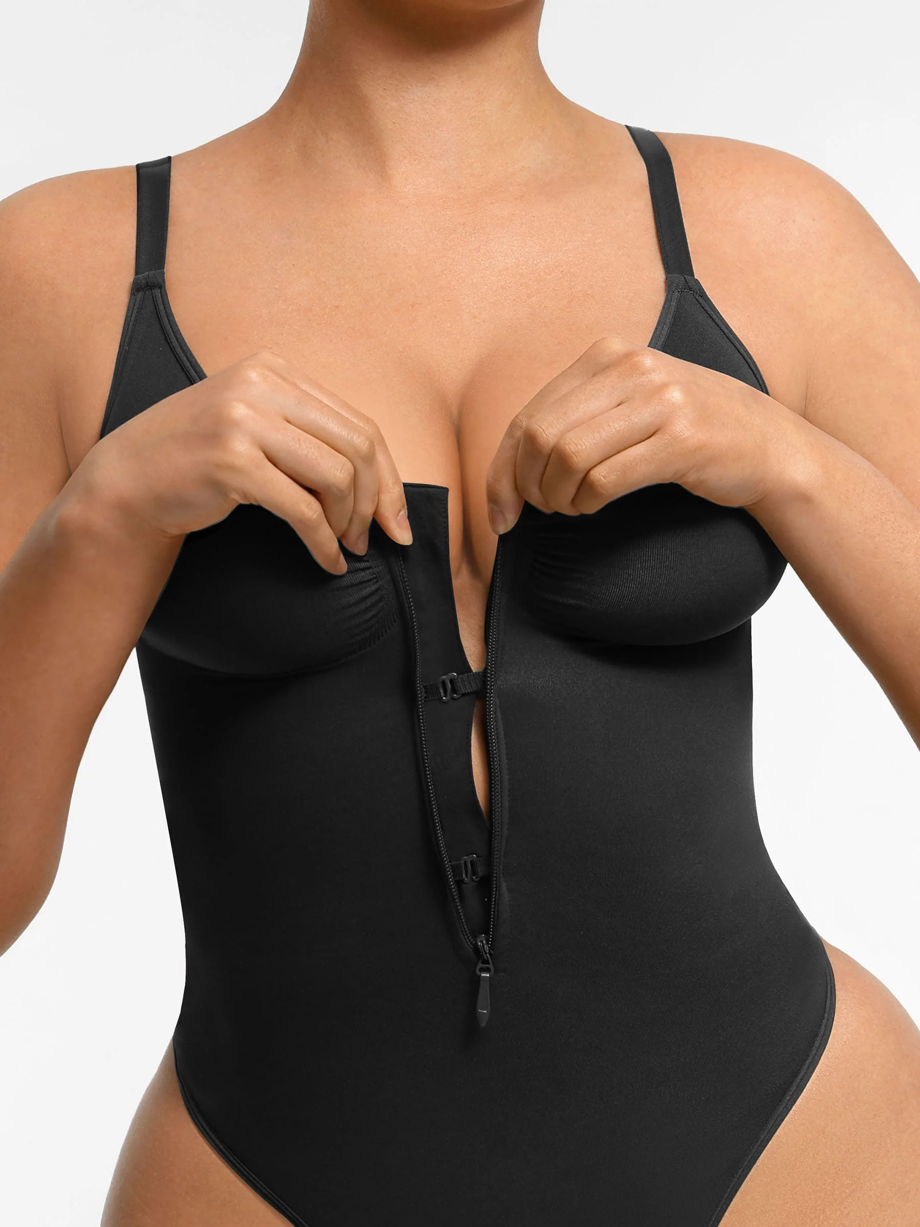 Feelingirl Tummy Control Seamless Zipper Shaping Bodysuit - Image 29