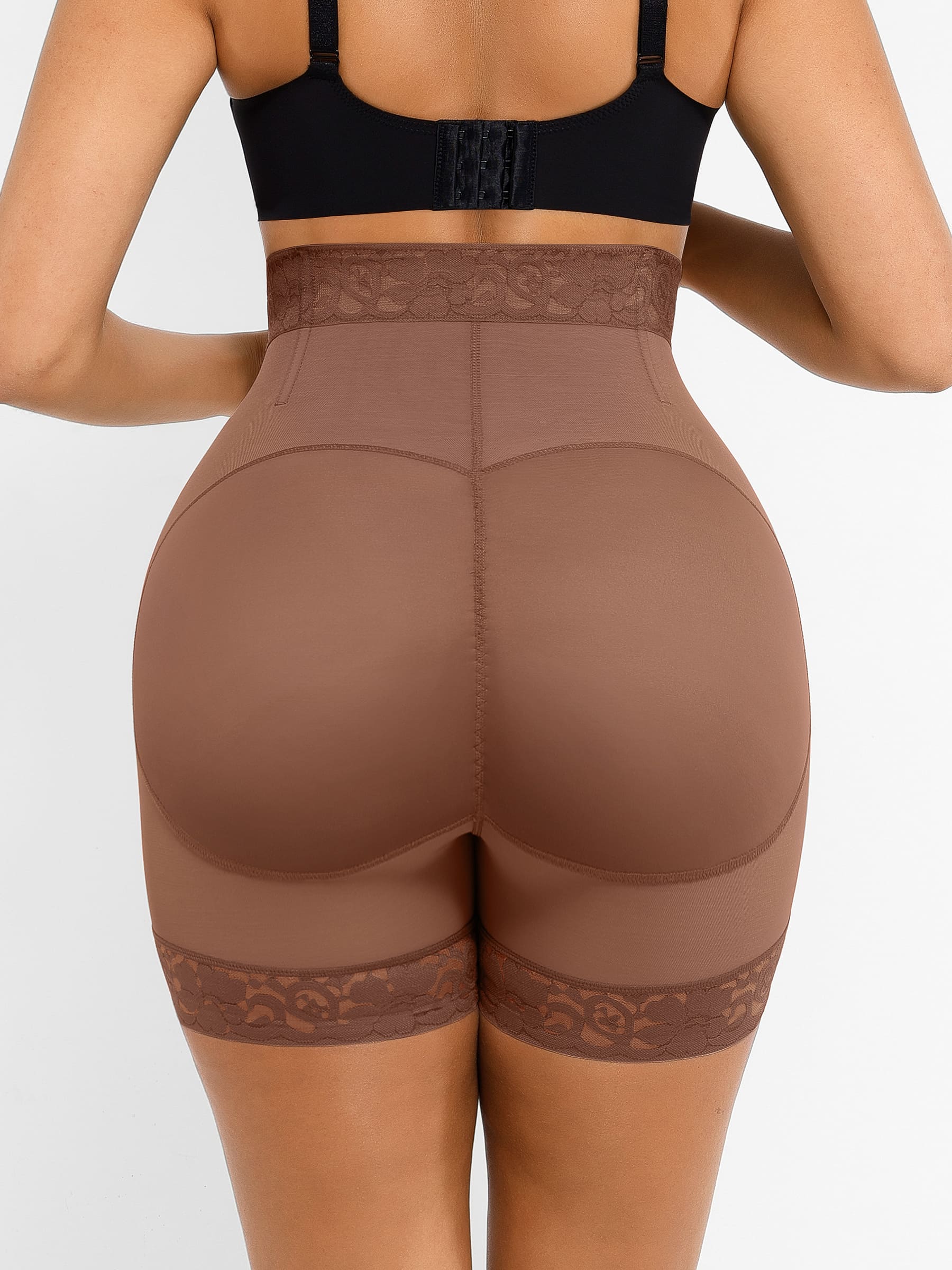 Feelingirl Tummy Control Shaping Shorts Butt Lifter with Clasps and Zipper - Image 44