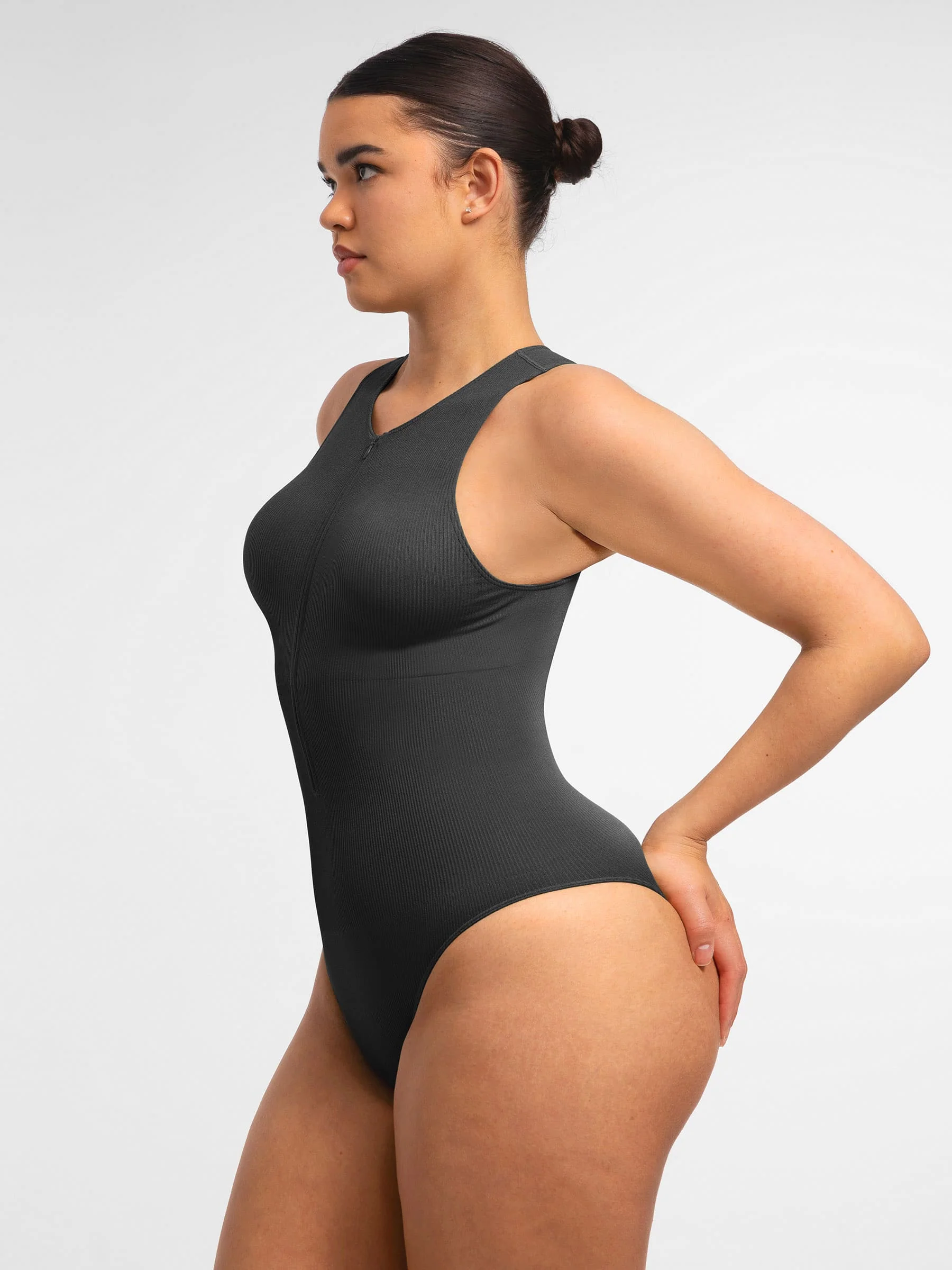 Feelingirl Seamless Tummy Control Invisible Zipper Shaping Bodysuit - Image 19
