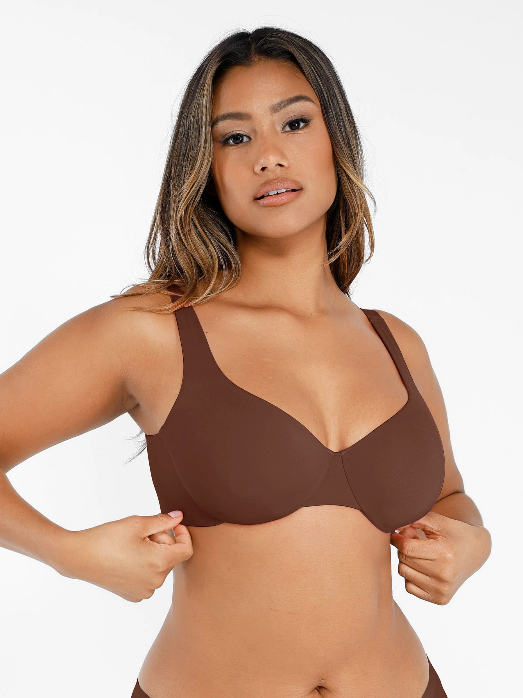 Feelingirl Underwire Adjustable Deep V-neck Bra - Image 21