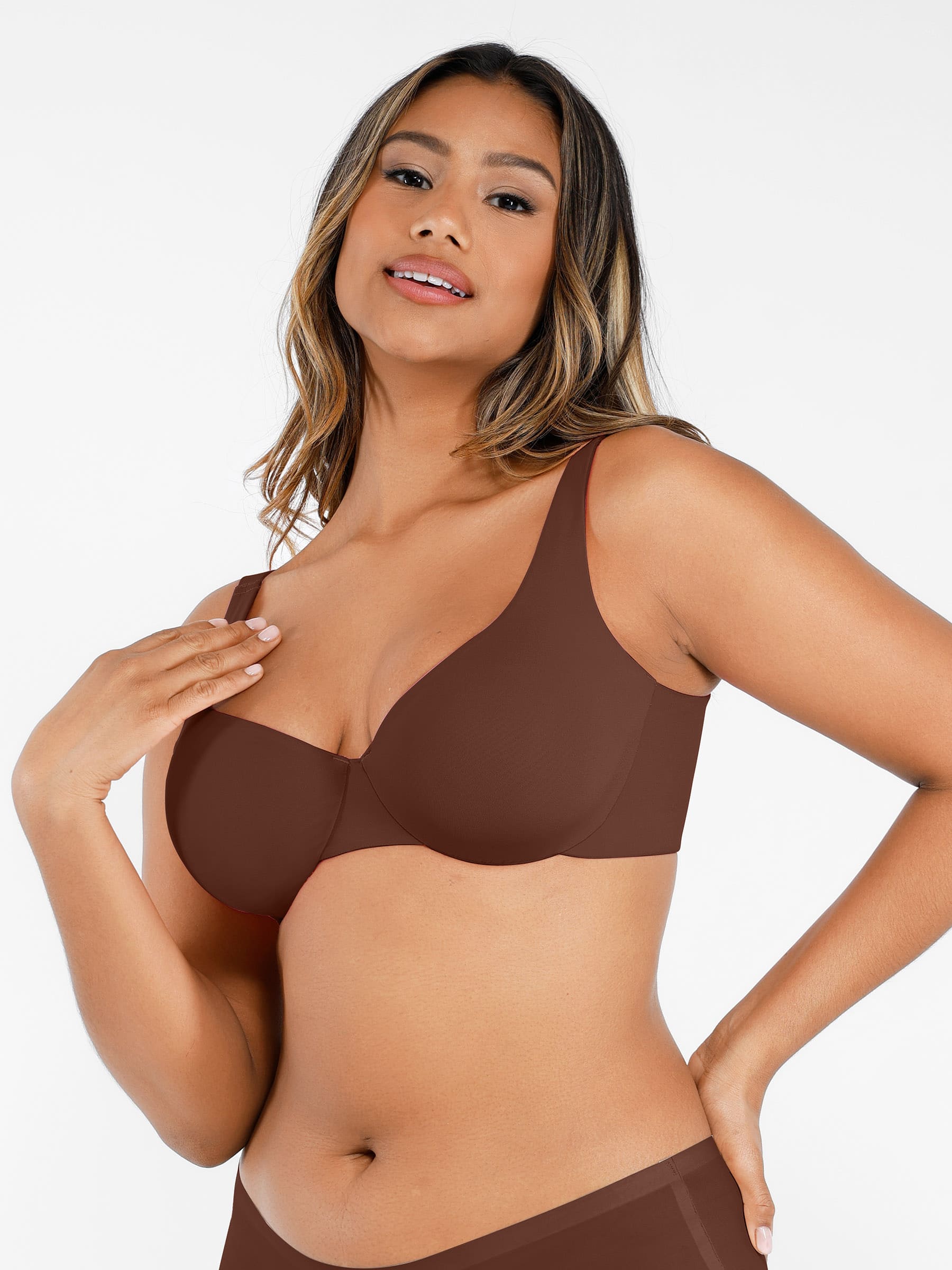 Feelingirl Underwire Adjustable Deep V-neck Bra - Image 22