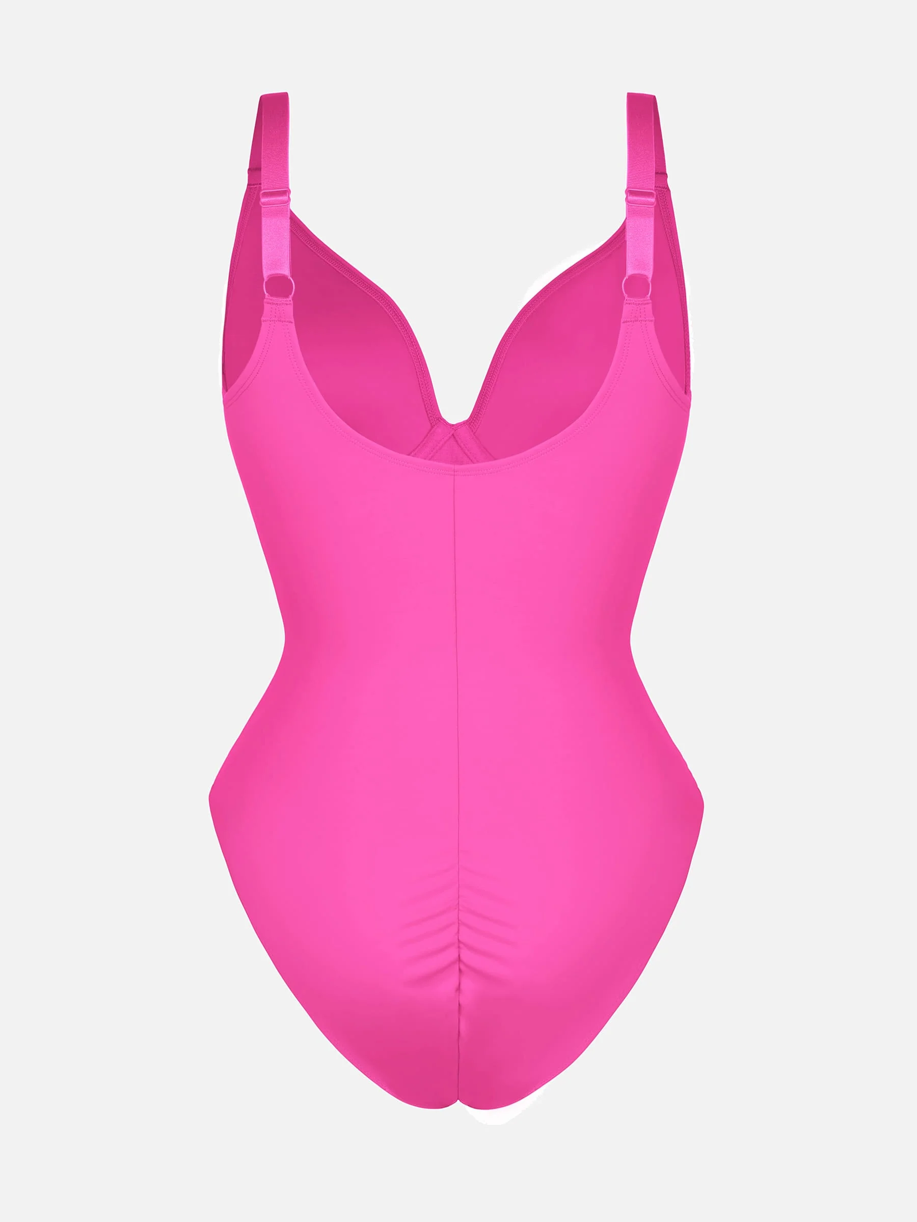 Feelingirl V Neck Adjustable Straps Tummy Control Bodysuit - Image 20
