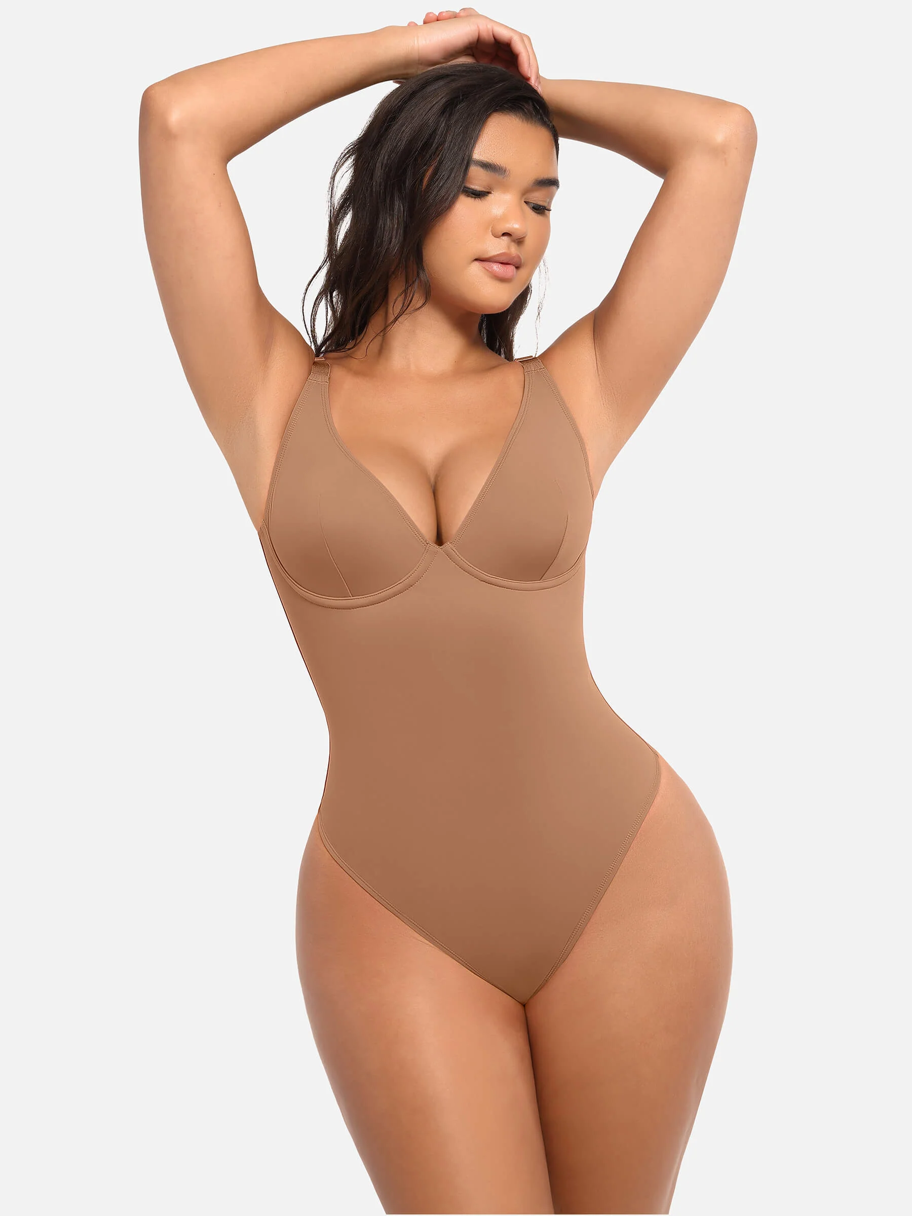 Feelingirl V Neck Tummy Control Bodysuit - Image 19