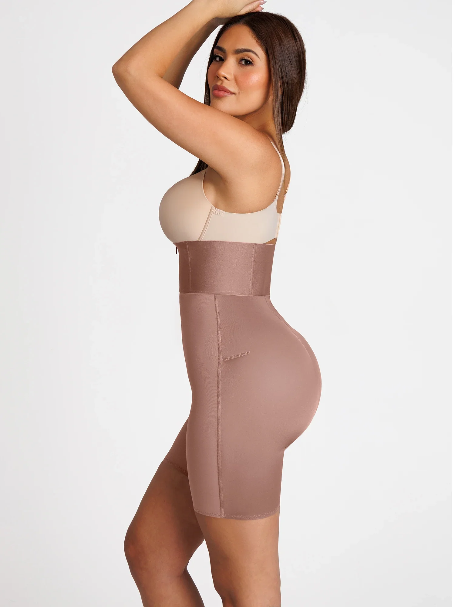 Feelingirl Wide Waistband Tummy Control Butt Lifting Shaping Shorts - Image 19