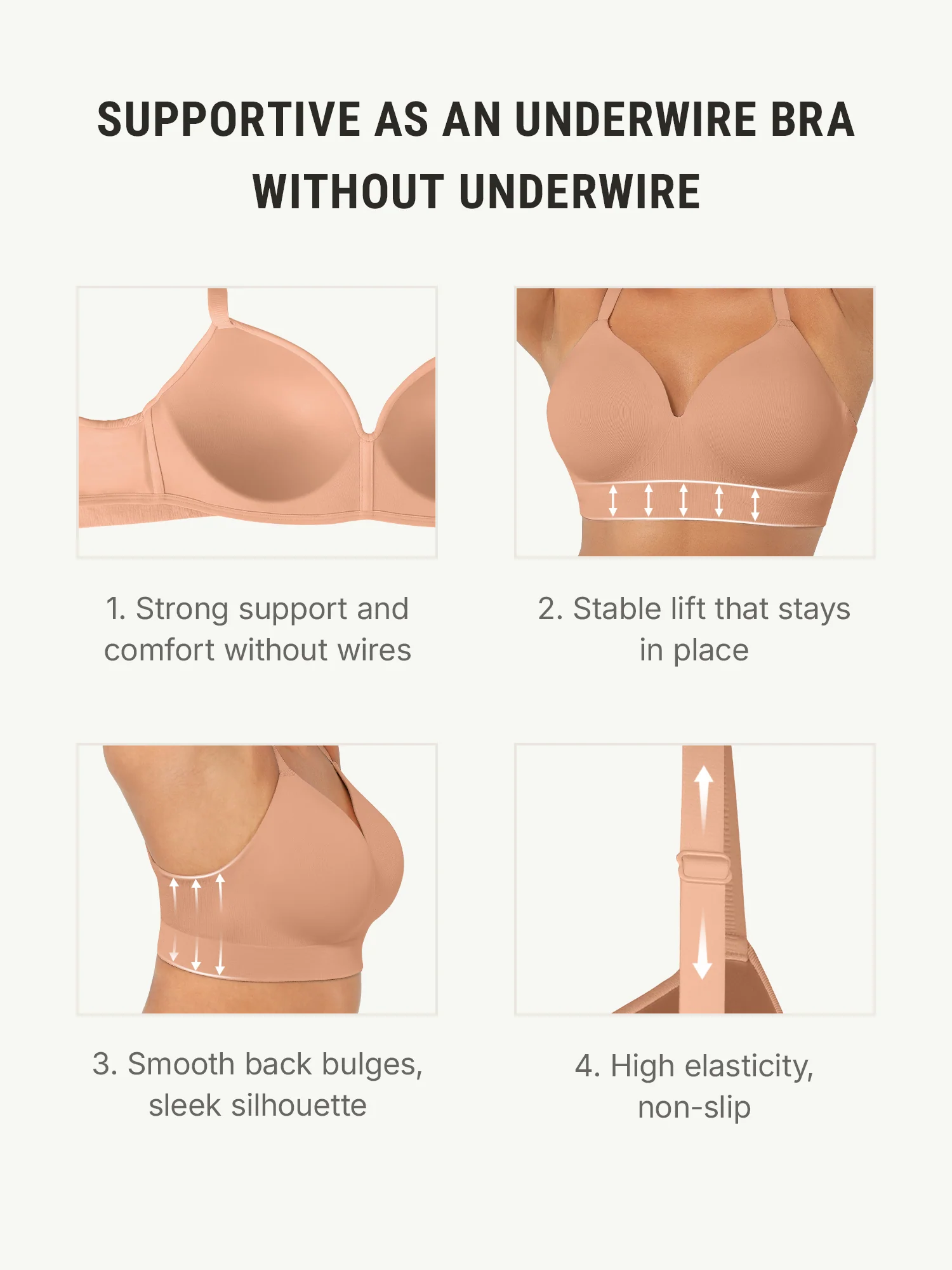 Feelingirl Wireless Push-Up Seamless Comfort Full Coverage Bra - Image 3