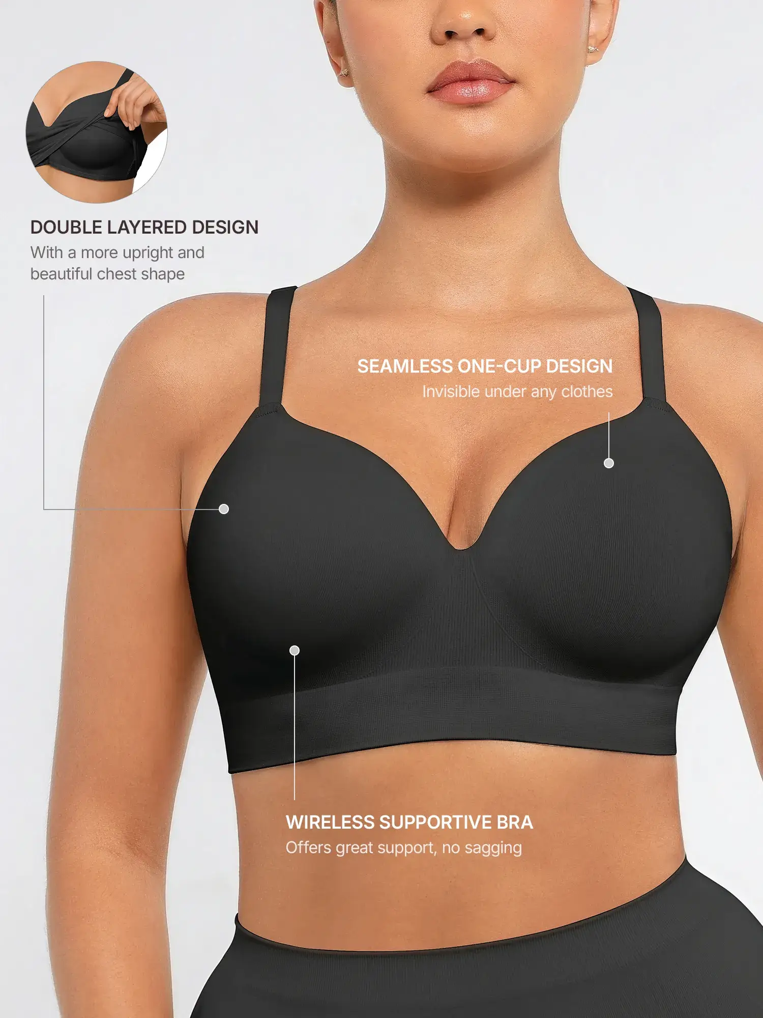 Feelingirl Wireless Push-Up Seamless Comfort Full Coverage Bra - Image 9