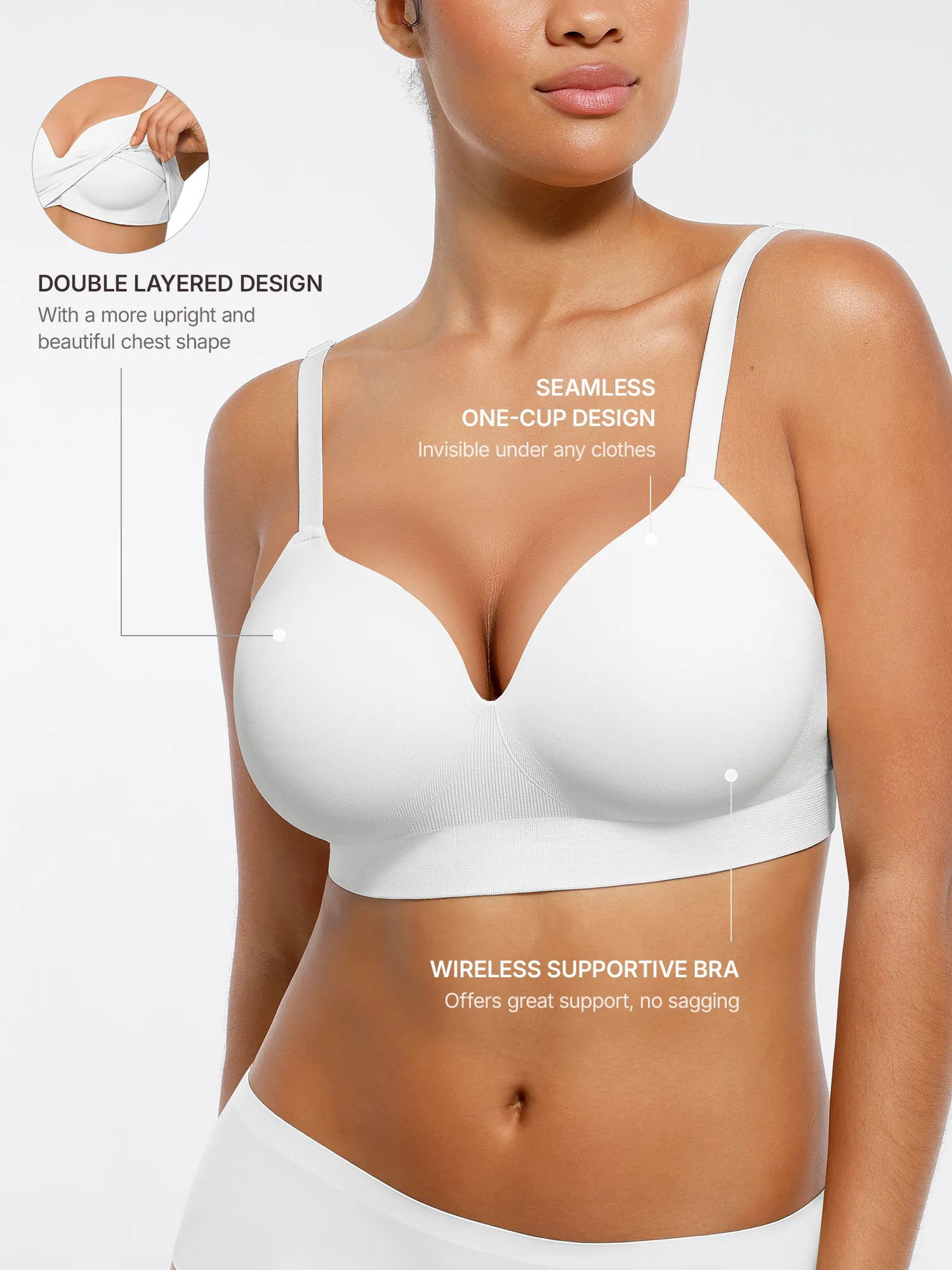 Feelingirl Wireless Seamless Push-Up V-neck Bra - Image 30