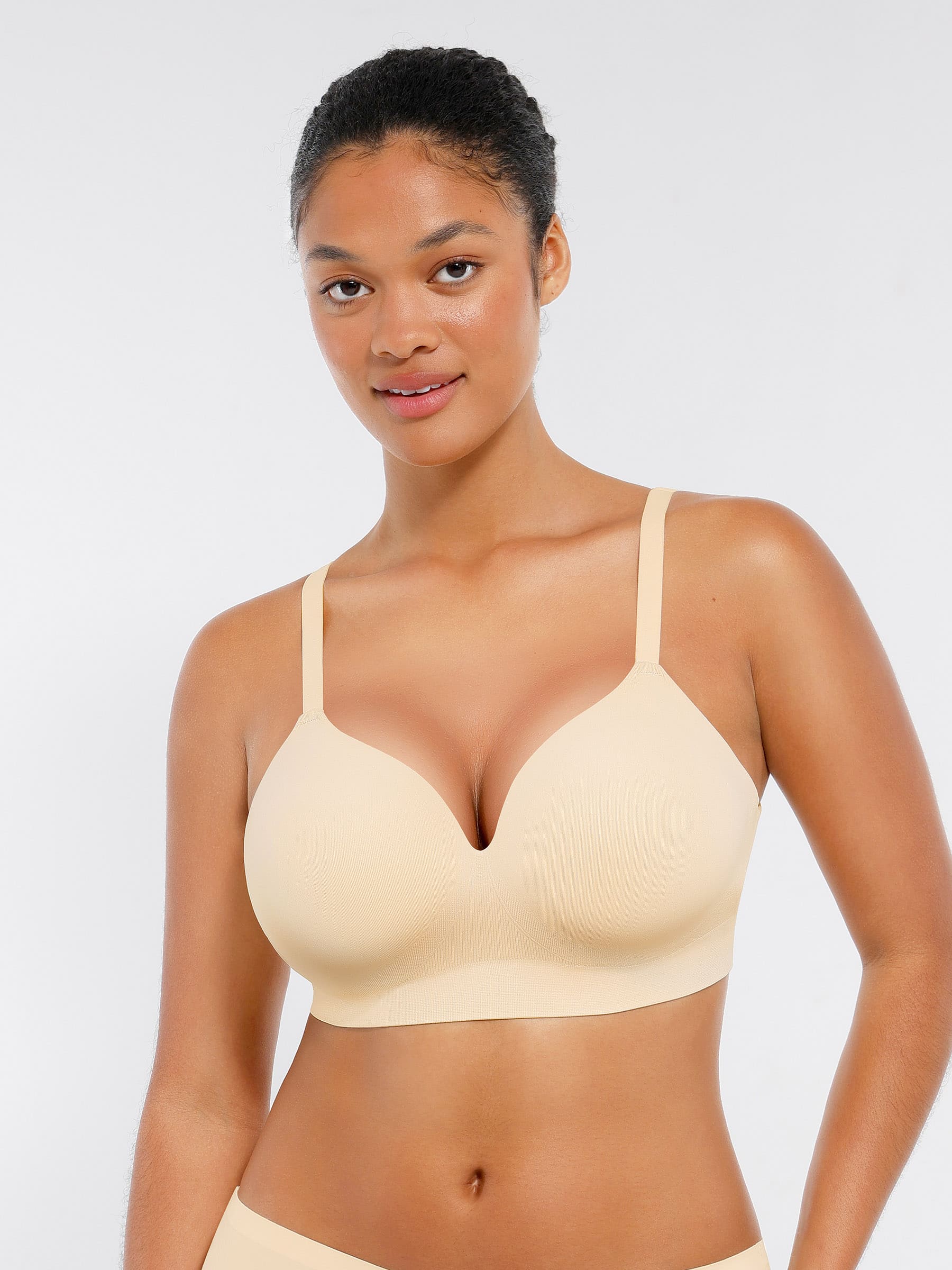 Feelingirl Wireless Seamless Push-Up V-neck Bra - Image 38
