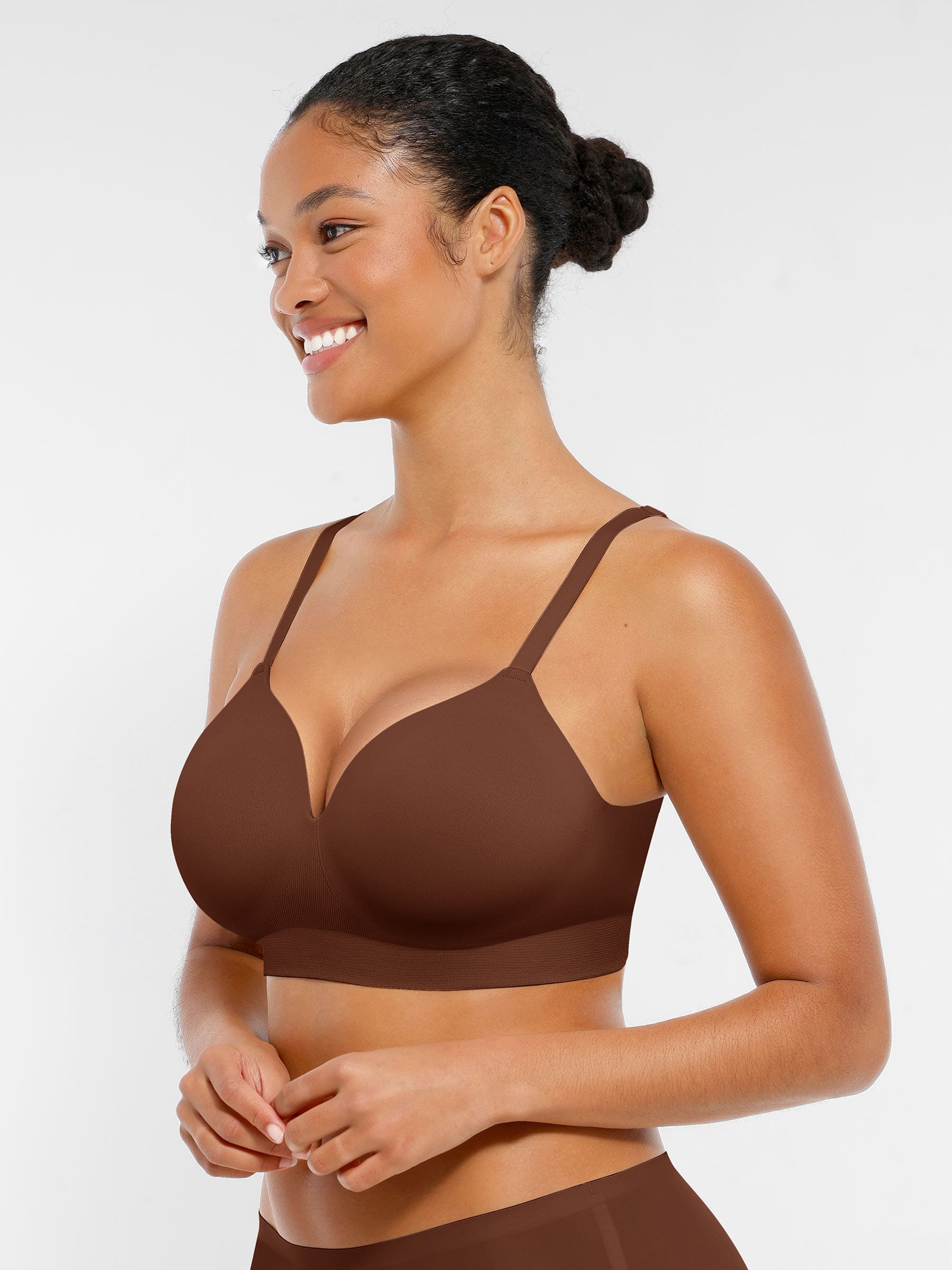 Feelingirl Wireless Seamless Push-Up V-neck Bra - Image 50