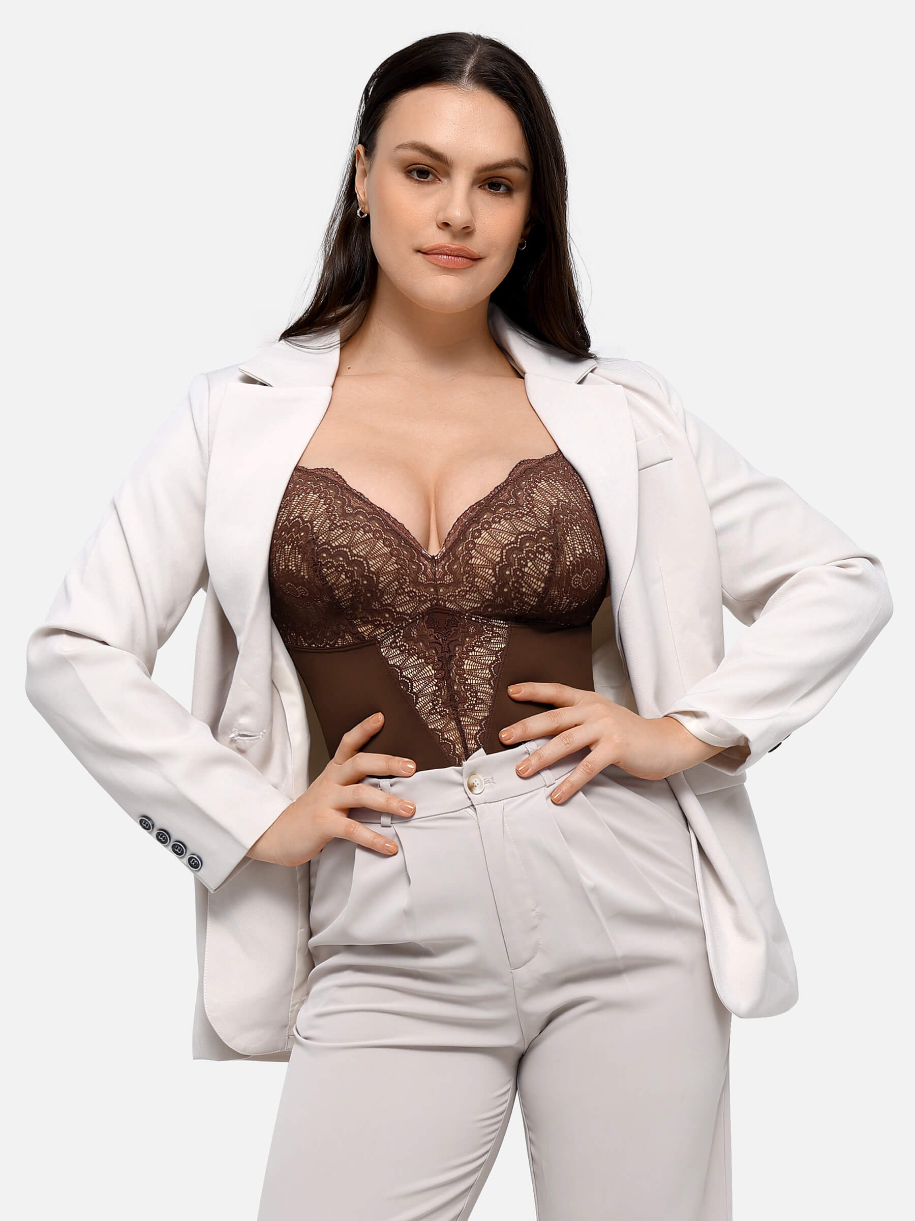 Feelingirl Low-back Ultra-versatile Lace Bodysuit - Image 19