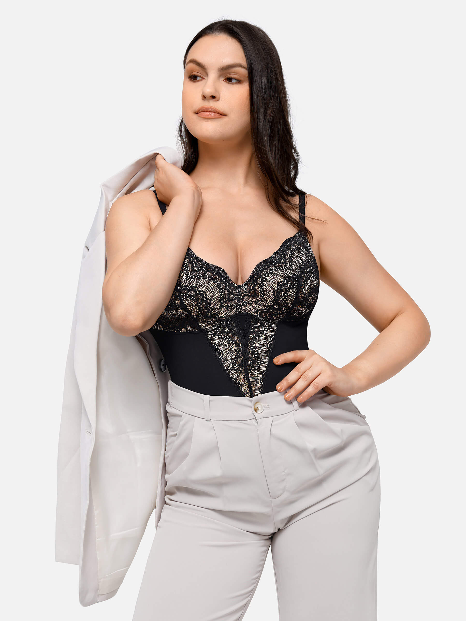 Feelingirl Low-back Ultra-versatile Lace Bodysuit - Image 6