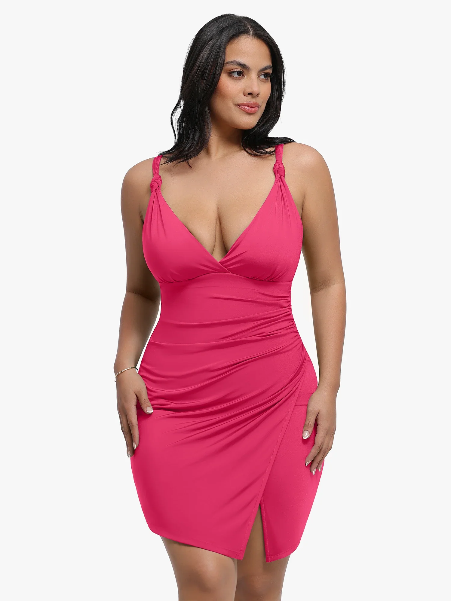 Popilush Shapewear Sculpting Side Slit Mini Dress - Image 13