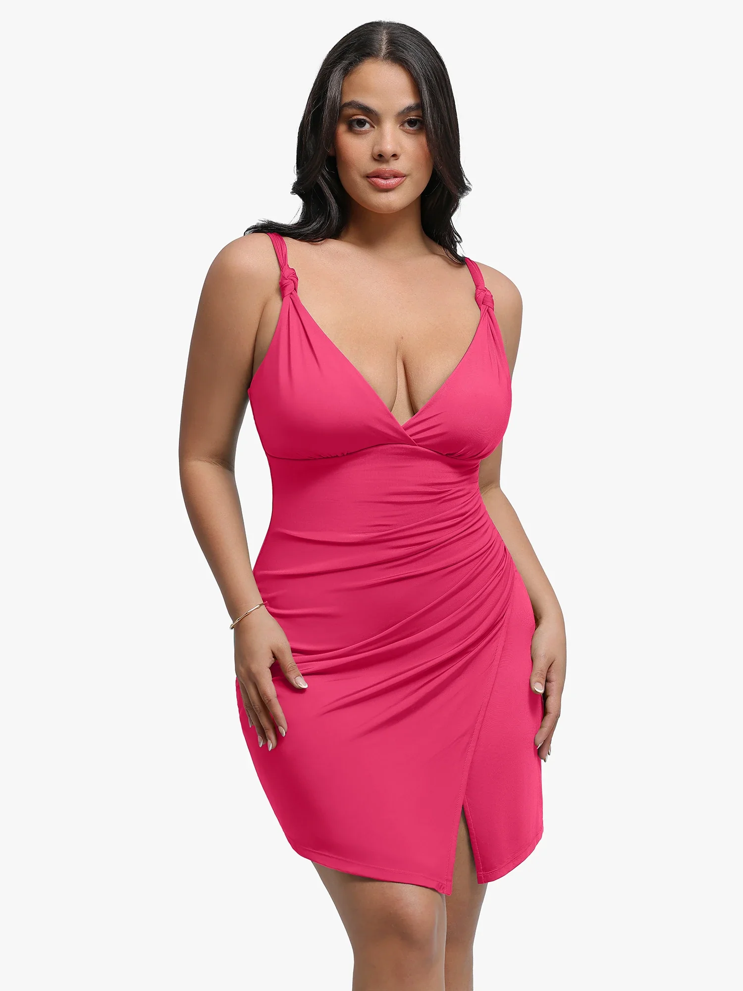Popilush Shapewear Sculpting Side Slit Mini Dress - Image 17