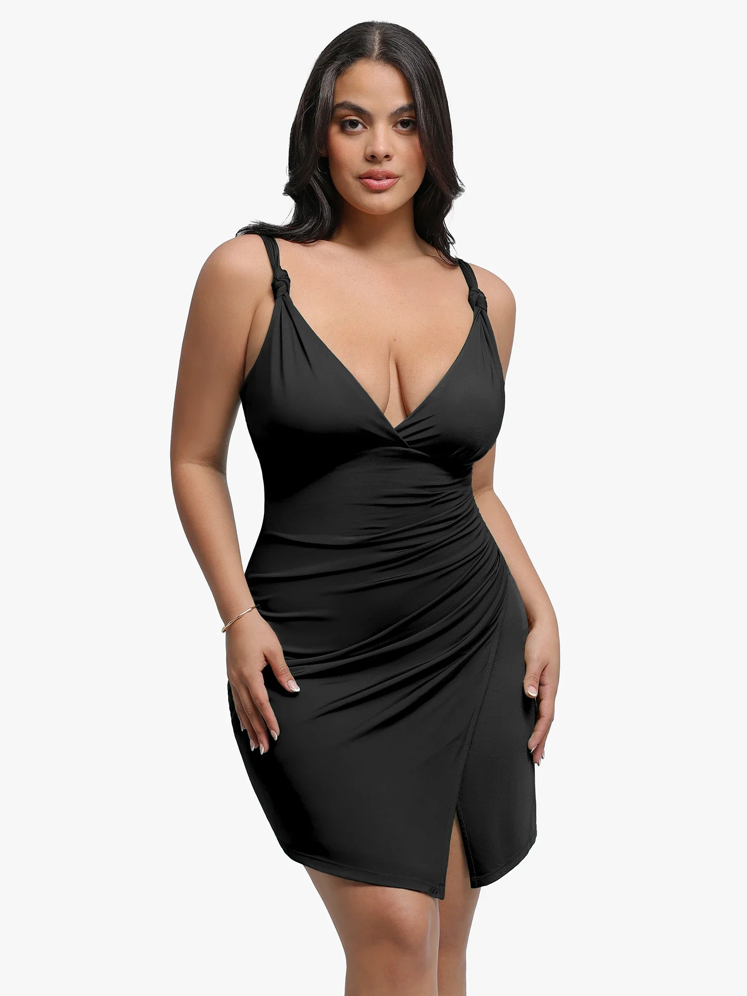 Popilush Shapewear Sculpting Side Slit Mini Dress - Image 5