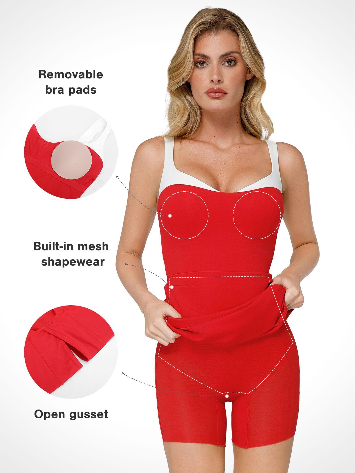 Popilush Shapewear Contrast Trim Built-In Sculpting Maxi Dress - Image 7